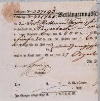 1839 Biztosítási kötvény 6kr szignettával