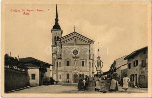 Gorizia, Görz, Gorica; St. Andrea Piazza / square, church, well