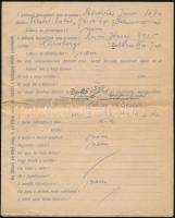 1931 A 6-os villamos és egy autó Oktogonon történt összeütközéséről szóló kitöltött jelentés, jó áll...