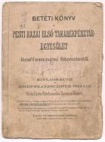 1913-1918. Pesti Hazai Első Takarékpénztár-Egyesület József-Ferenczvárosi fiókpénztár betét könyve, bejegyzésekkel