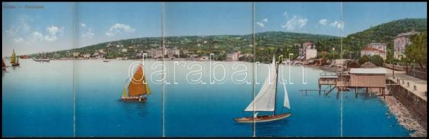 Portoroz, Portorose; port and sailing ships. 5-tiled folding panoramacard