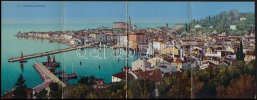Piran, Pirano; 4-tiled folding panoramacard