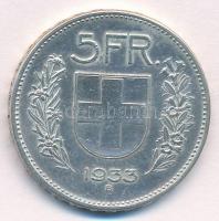 Svájc 1933B 5Fr Ag T:1- Switzerland 1933B 5 Francs Ag C:AU Krause KM#40