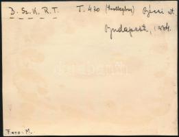 1934 A BSZKRt T470 trolibusz a III. kerület Bécsi úton, hátoldalon feliratozott fotó, 8,5×11 cm