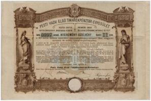 Budapest 1906. "Pesti Hazai Első Takarékpénztár-Egyesület" 100K-ról szóló nyereménykötvény...