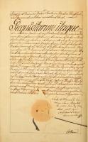 1820 A nemestacskándi Csergheő család nemességi bizonyítványa. 15 kézzel beírt oldal, kissé sérült papírkötésben