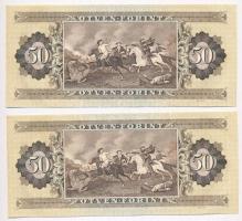 1986. 50Ft (2x) sorszámkövetők, egyiken látványos nyomdai papírránc T:I-