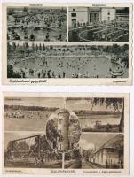 28 db RÉGI magyar városképes lap, sok strand, vegyes minőség / 28 pre-1945 Hungarian town-view postcards, mixed quality
