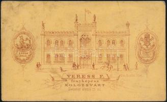 cca 1895 Úriember keményhátú fotója Veress Ferenc (1832-1916) kolozsvári műterméből, hátoldalon a mű...