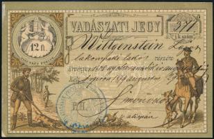 1879 Vadászati jegy 12Fl típ 1. / Hunting licence