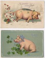 50 db RÉGI képeslap: külföldi városok, katonai, üdvözlő és humoros motívumlapok, vegyes minőség / 50...