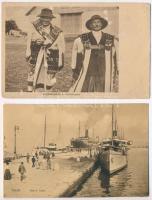 55 db RÉGI magyar képeslap: történelmi magyar városok (főleg Trieszt), katonai, üdvözlő, népviselete...