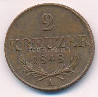 Ausztria 1848A 2kr Cu T:2 Austria 1848A 2 Kreuzer Cu C:XF  Krause KM#2188
