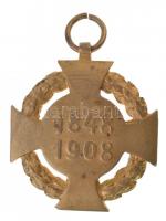 1908. "Katonai Jubileumi Kereszt" aranyozott Br kitüntetés mellszalag nélkül T:2 
Hungary...