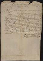 1805 Palásthy János nyitrai káptalani jegyző egyszerű másolata Csergheő Mihály 1618. évi, a káptalani levéltárban őrzött végrendeletéről