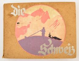 cca 1930 Die Schweiz. 236 képet tartalmazó album. Egészvászon kötésben / In full linen binding