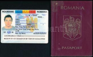 1996-2000 Fényképes román útlevél, magyar munkavállalói vízumokkal, bejegyzésekkel + román személyi igazolvány
