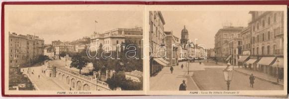 Fiume, Rijeka; Ricordo Vedute Principali - képeslapfüzet 12 + 2 lappal / postcard booklet with 12 + 2 postcards