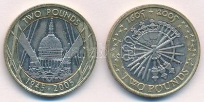 Nagy-Britannia 2005. 2Ł (2xklf) T:1-,2 Great Britain 2005. 2 Pounds (2xdiff) C:AU,XF