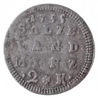 Osztrák Államok / Salzburg 1755. 2kr Ag "III. Zsigmond" (1,13g) T:2-
Austria States / Sal...