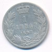 Szerbia 1897. 1D Ag "I. Sándor" T:3 
Serbia 1897. 1 Dinar Ag "Alexander I" C:F ...