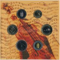 2009. 5Ft-200Ft "Haydn" (7xklf) forgalmi érme sor, benne "Joseph Haydn" Ag emlék...