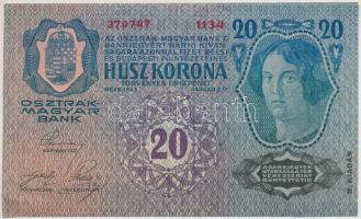 1913. 20K II. kiadás, piros "DEUTSCHÖSTERREICH" bélyegzővel T:I-