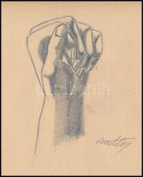 Kmetty jelzéssel: Kézfej. Ceruza, papír, 31×21 cm