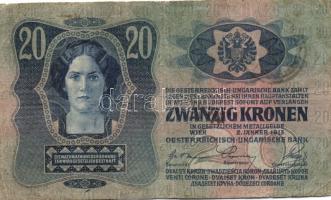 1913. 20K magyar oldalon egyidejűleg román és szerb bélyegzővel! T:II/III