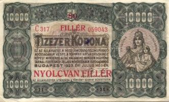 1923. 10.000K 80f fny-sal T:II-/III+