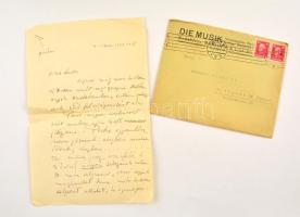 Jemnitz Sándor (1890-1963) zeneszerző, karmester hagyatékából: levelek, levelezőlapok, stb., egy cip...