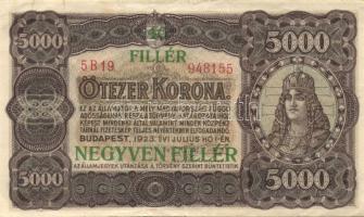 1923. 5000K 40f fny-sal T:II-/III+