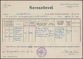 A Saághy-Ruszek család hagyatékából: bizonyítvány, anyakönyvi kivonat, egyéb iratok, stb., egy zacsk...