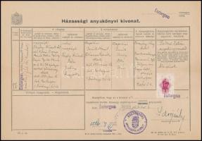 A Saághy-Ruszek család hagyatékából: bizonyítvány, anyakönyvi kivonat, egyéb iratok, stb., egy zacsk...