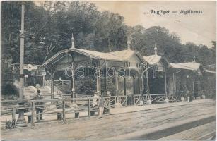 1917 Budapest XII. Zugliget, villamos végállomás, Fáczán nyaraló telep bejárata