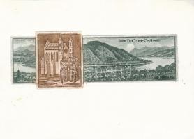 Vertel József (1922-1993): Dömös. Színes rézkarc, papír, jelzett a karcon , 5×17,5 cm