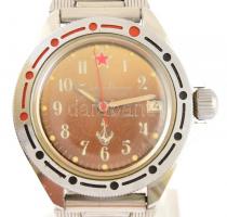 Vostok Komandirskie retró szovjet katonai motívumos karóra, működik, de javításra szorul