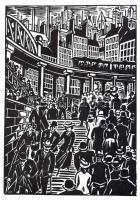 Frans Masereel (1889-1972): 5 db fametszet, papír, jelzettek a metszeten, 16×11 cm