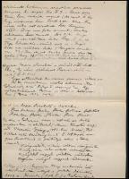 cca 1926 Gulyás József "Csokonai latin versei és idézetei" című előadásának kézirata, laps...