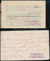 1941 Puch kerékpár szavatossági bizonylat Fülöp Károly nagyváradi kereskedő által kiadva + 2 db számla