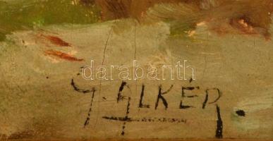 Alkér jelzéssel: Balaton parti rakodás. Olaj, vászon, keretben, 38×48 cm