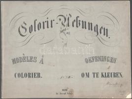 cca 1860 Colorir Hebungen. Mainz, Joseph Scholz. 8 db, különböző színezésű, nyomású litográfiát tartalmazó füzet. 32x24 cm