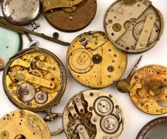 17 db zsebóra szerkezet és tok, alkatrésznek, szerelni