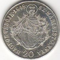 1848KB 20Kr ezüst Szabadságharc-veret T:1/2
