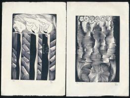 Vlador Zilim: 8 db jelzett ex libris. Linó, papír. 9,5x14,5 cm