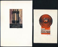 7 db különféle technikájú jelzett magyar ex libris / 7 Hungarianex libris bookplates. Different tech...