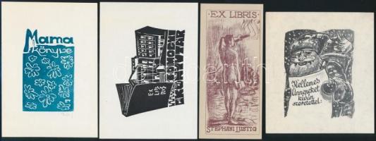 7 db különféle technikájú jelzett magyar ex libris / 7 Hungarianex libris bookplates. Different tech...