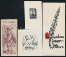 7 db különféle technikájú jelzett magyar ex libris / 7 Hungarianex libris bookplates. Different tech...