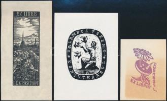 7 db különféle technikájú jelzett magyar ex libris / 7 Hungarianex libris bookplates. Different tech...