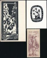 7 db különféle technikájú jelzett magyar ex libris / 7 Hungarianex libris bookplates. Different tech...